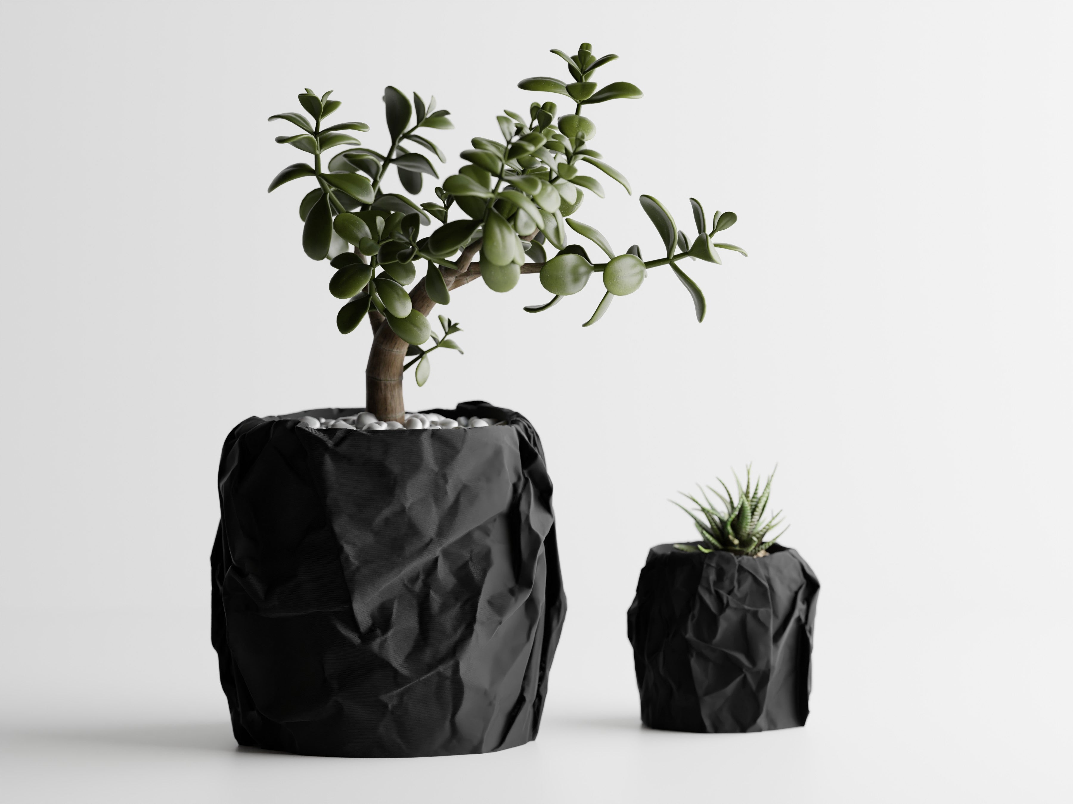 Crumbled Paper Planter -  3D Printed Planter