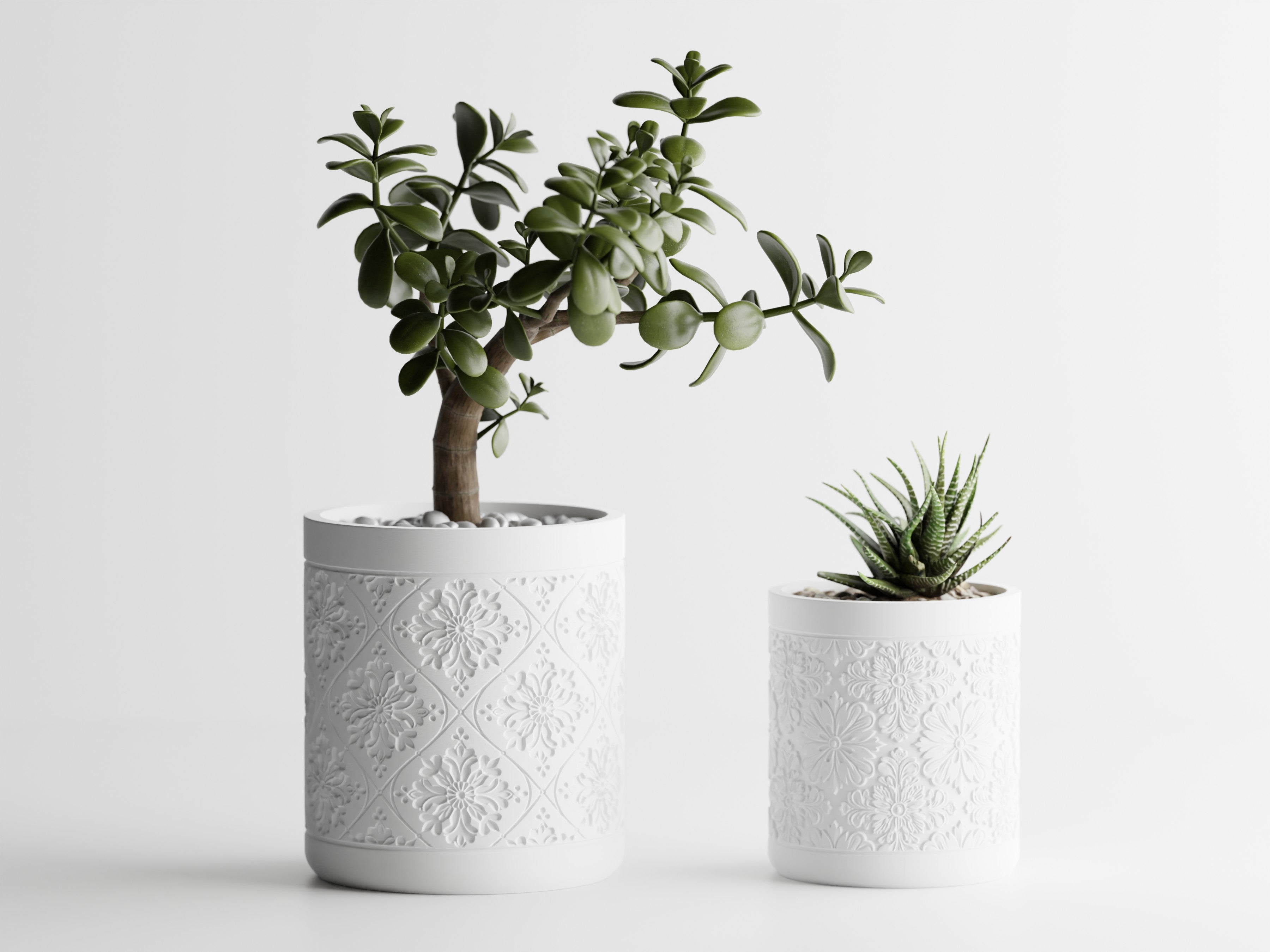 Floral Pattern Planter -  3D Printed Planter