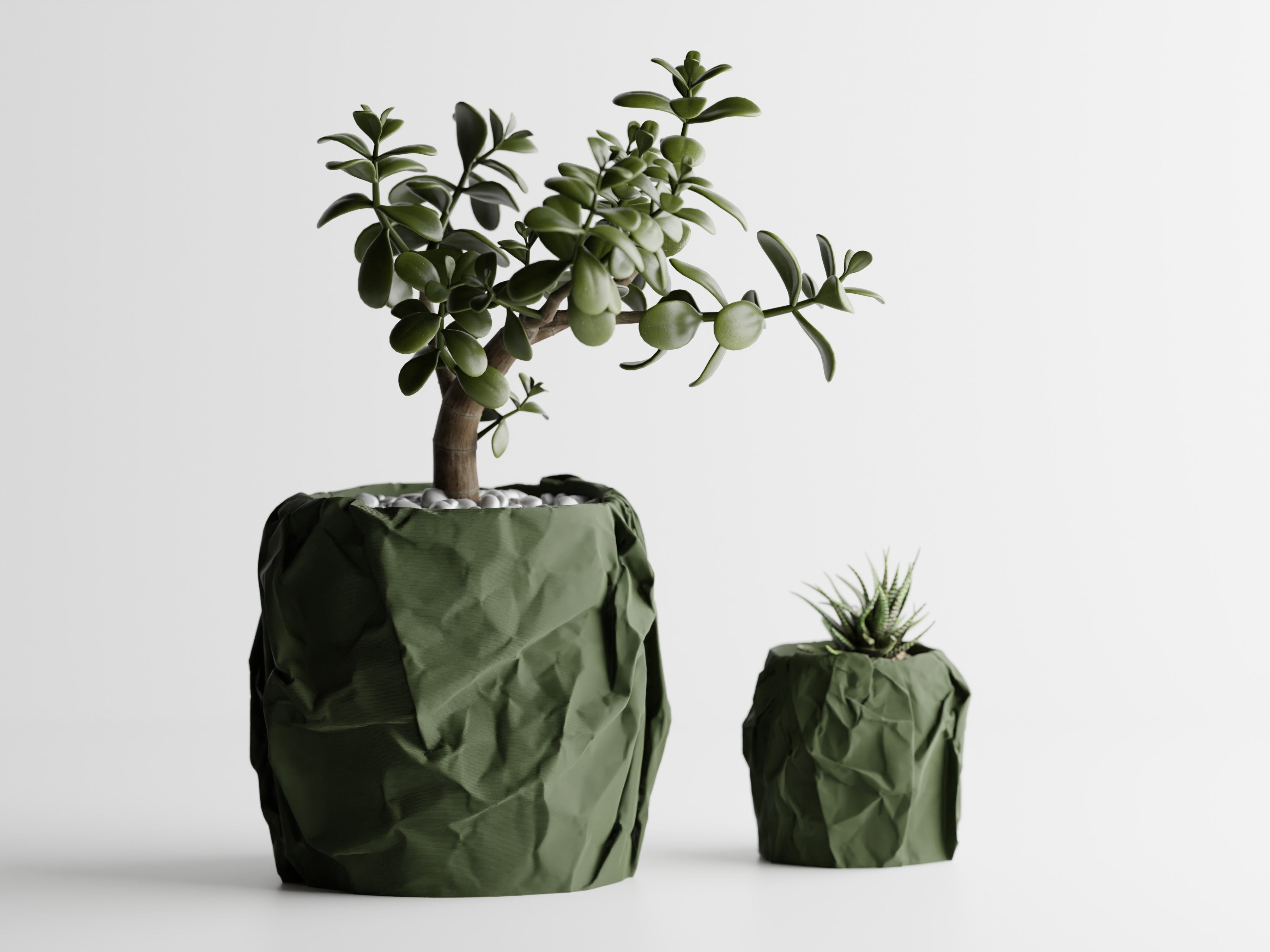 Crumbled Paper Planter -  3D Printed Planter