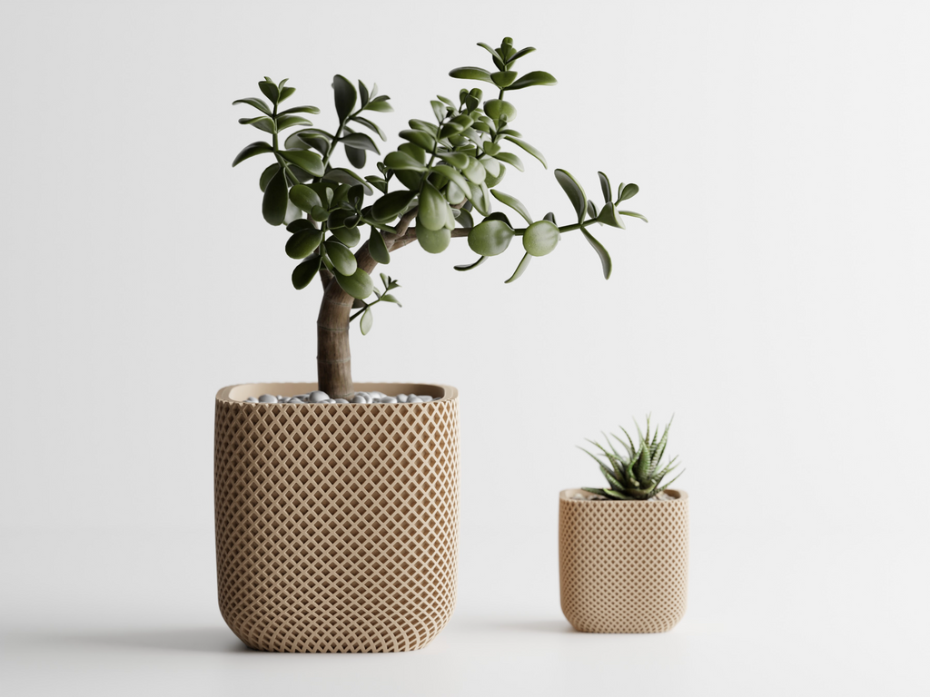 Grid Pattern Planter - 3D printed planter