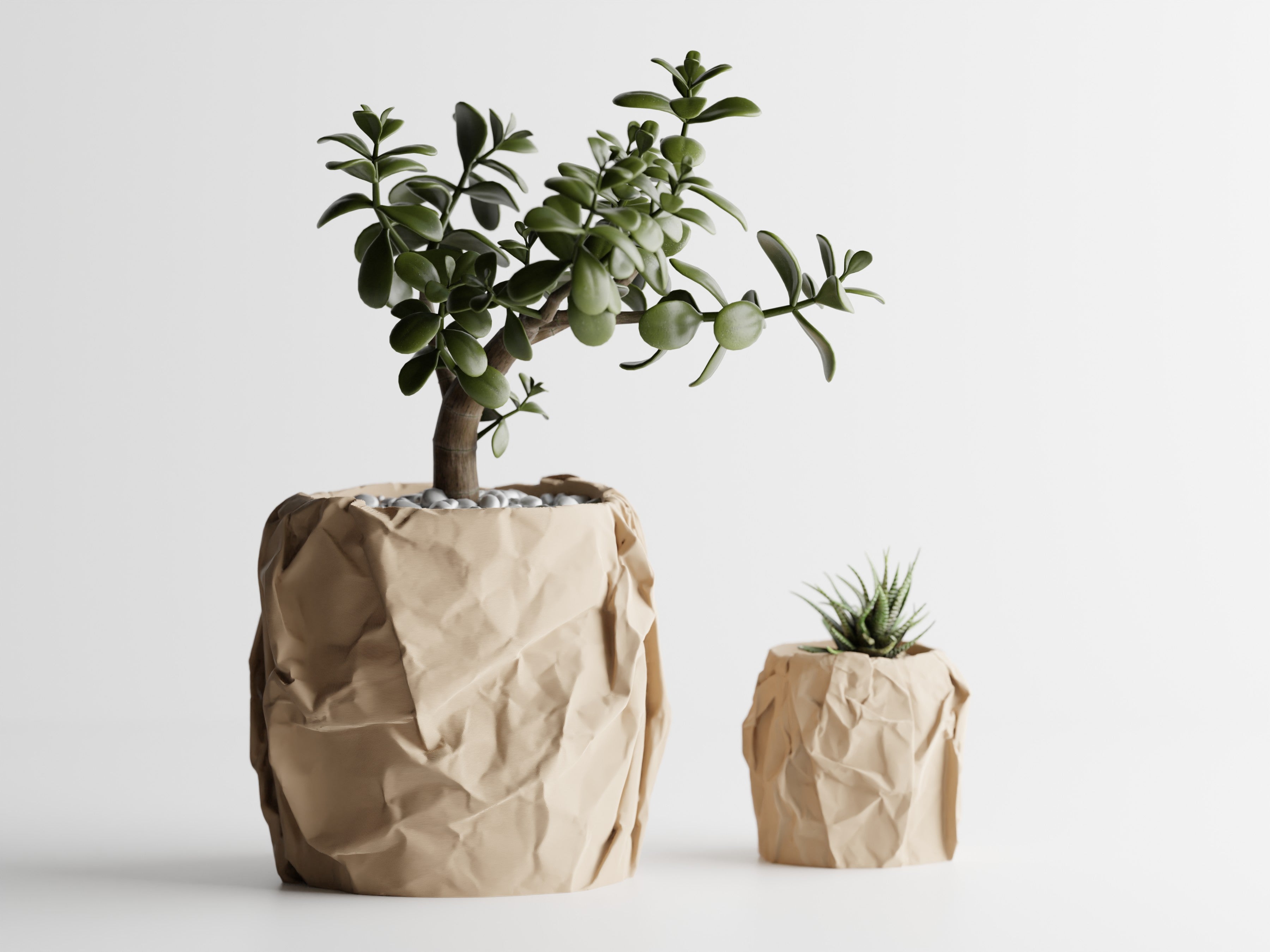 Crumbled Paper Planter -  3D Printed Planter