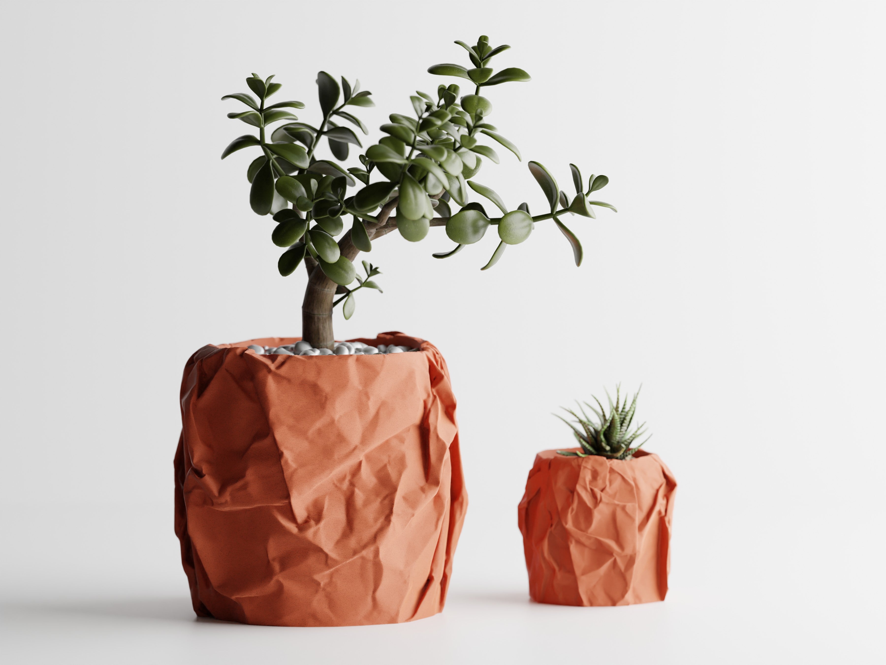 Crumbled Paper Planter -  3D Printed Planter