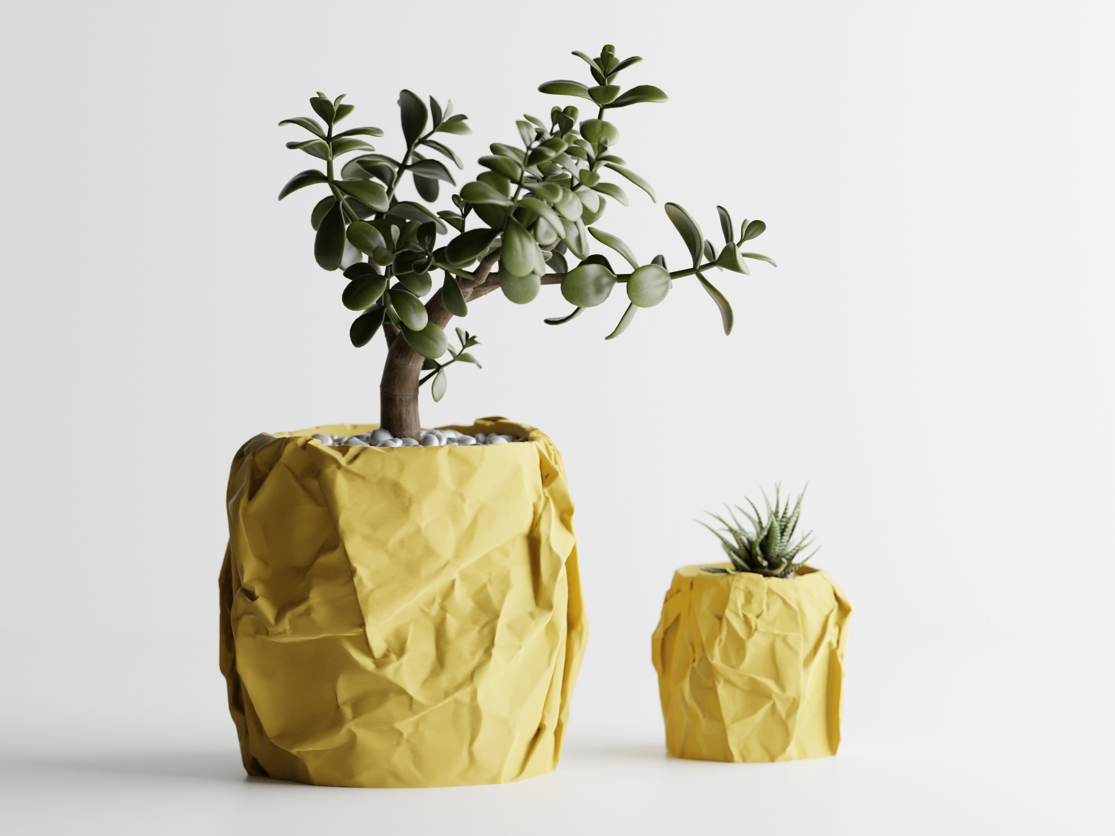 Crumbled Paper Planter -  3D Printed Planter