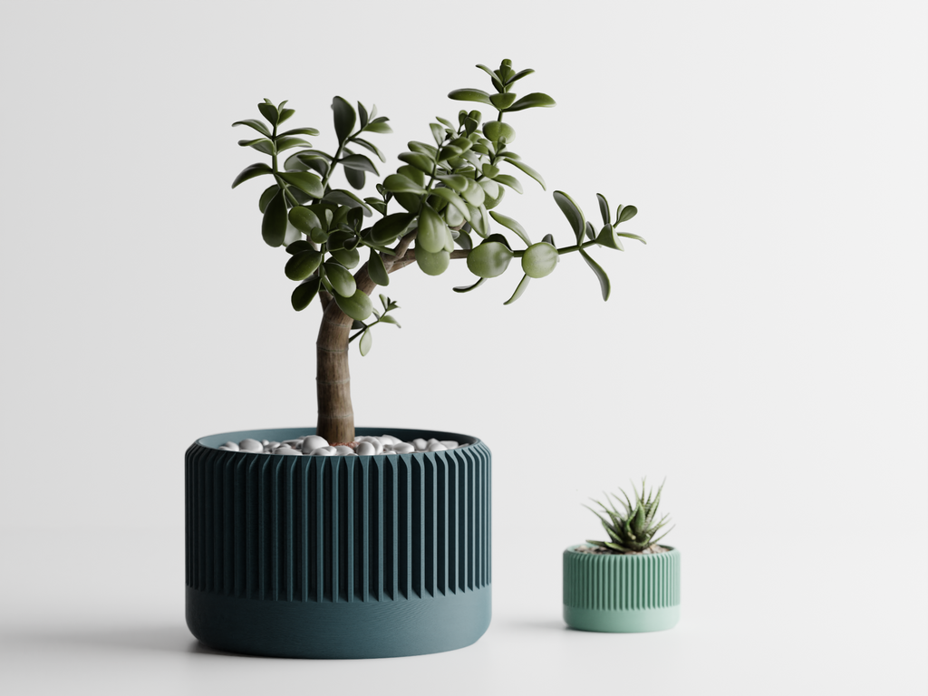Ribbed Planter - 3D printed planter