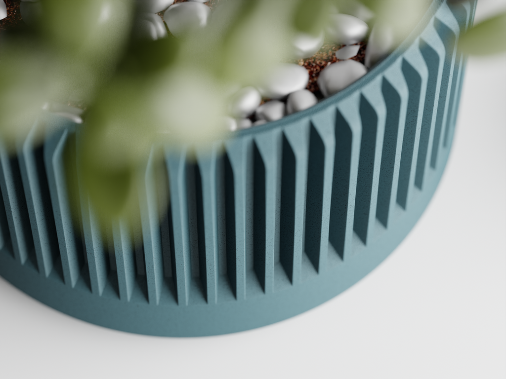 Ribbed Planter - 3D printed planter