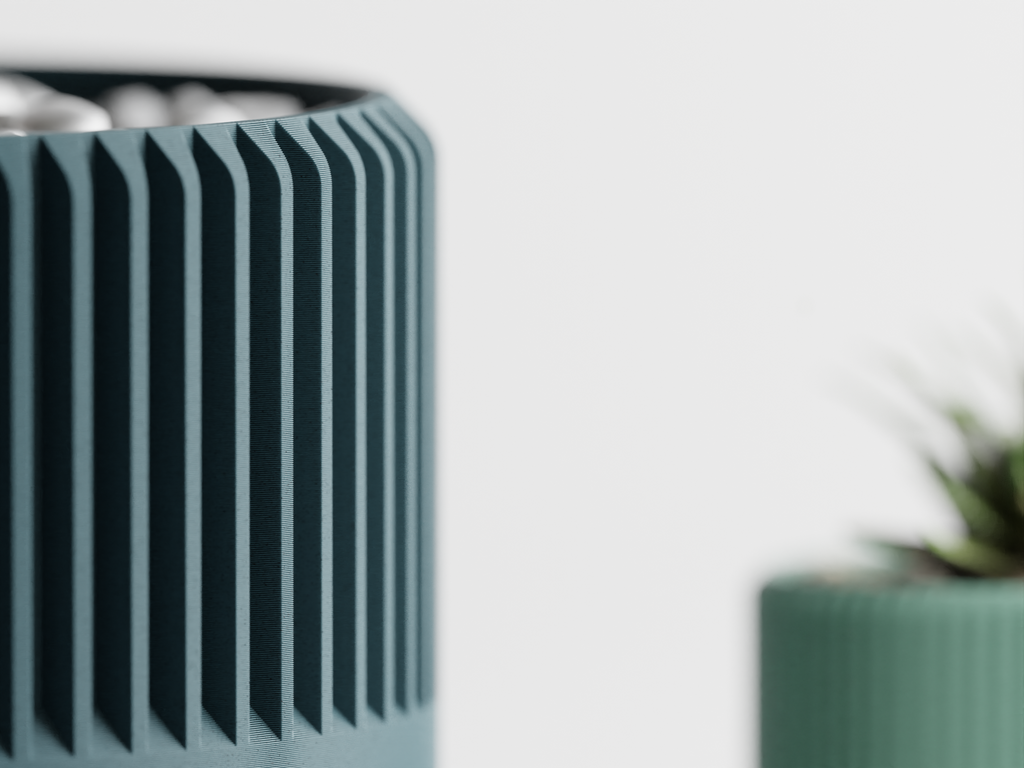 Ribbed Planter - 3D printed planter