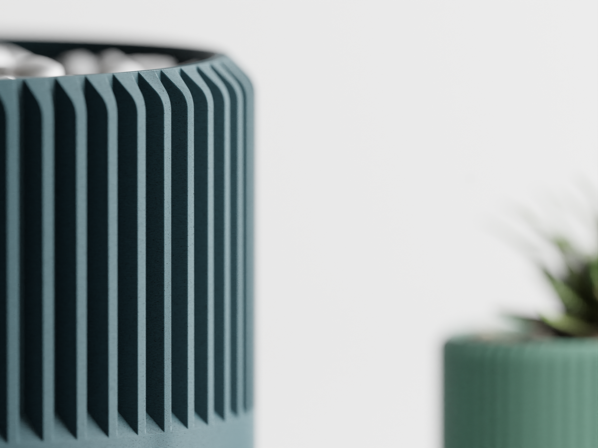 Ribbed Planter - 3D printed planter