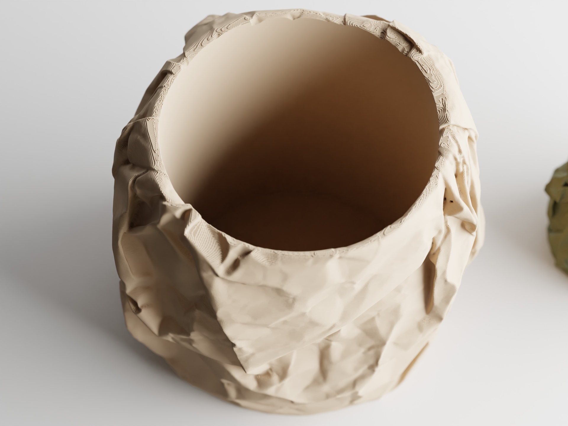 Crumbled Paper Planter -  3D Printed Planter
