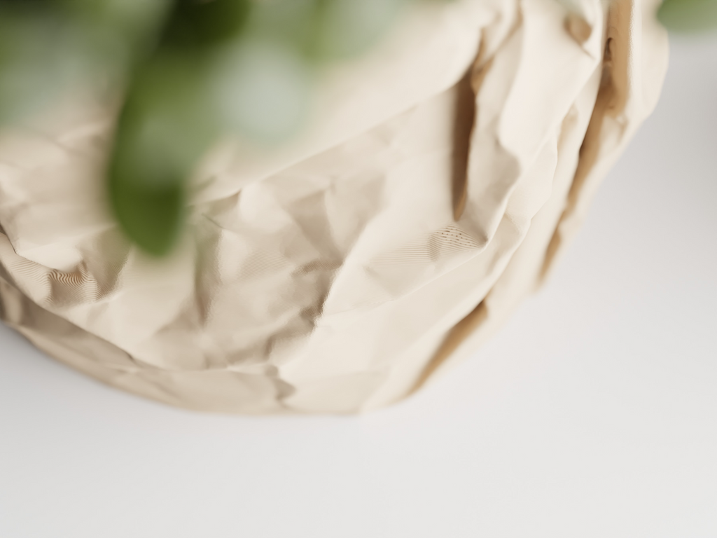 Crumbled Paper Planter -  3D Printed Planter