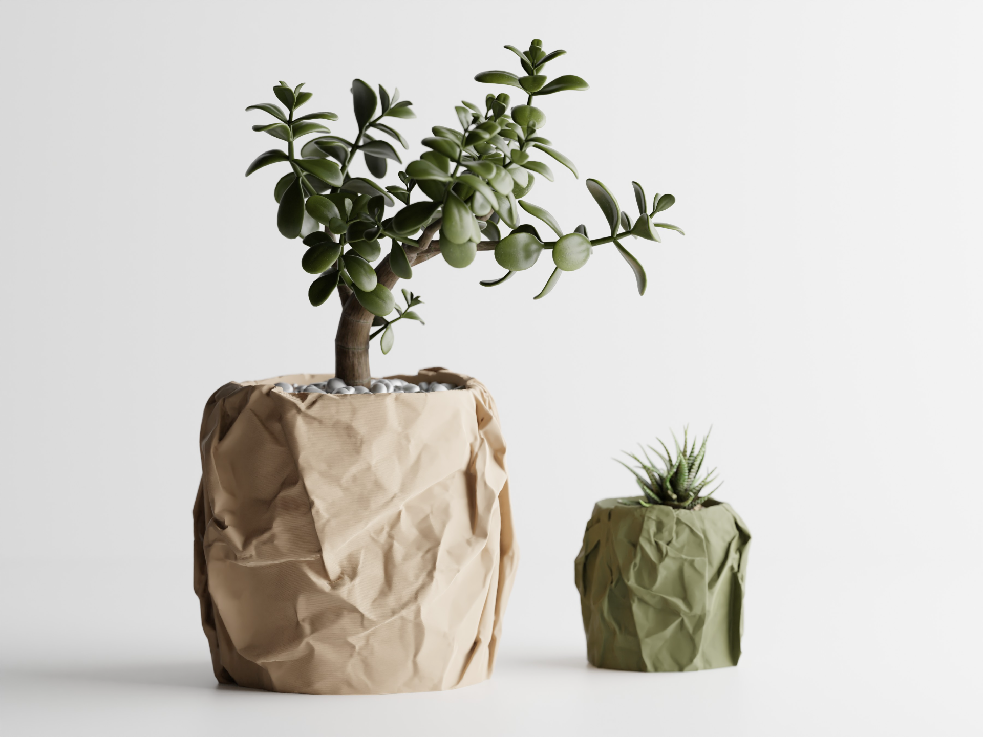 Crumbled Paper Planter -  3D Printed Planter