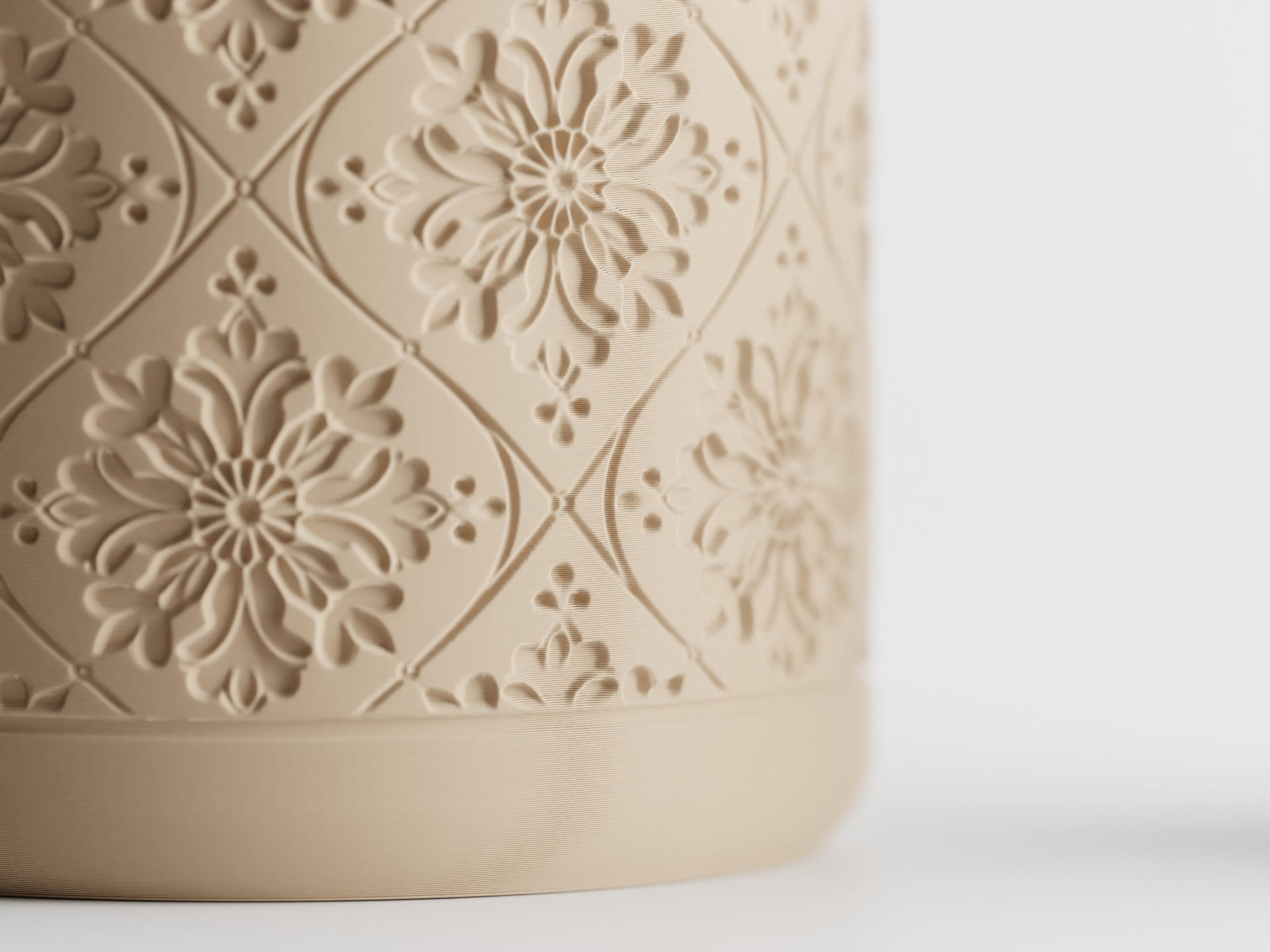 Floral Pattern Planter -  3D Printed Planter